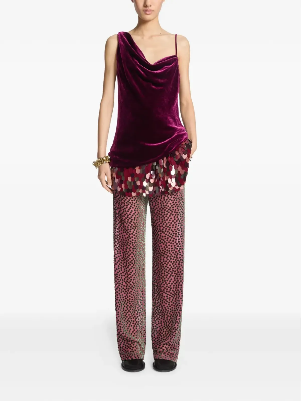 DRIES VAN NOTEN カウルネックベルベットトップ - 画像2
