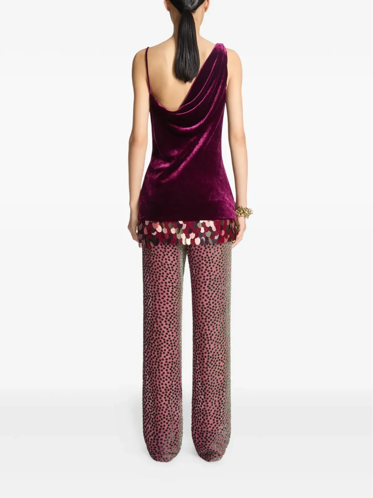 DRIES VAN NOTEN カウルネックベルベットトップ - 画像4