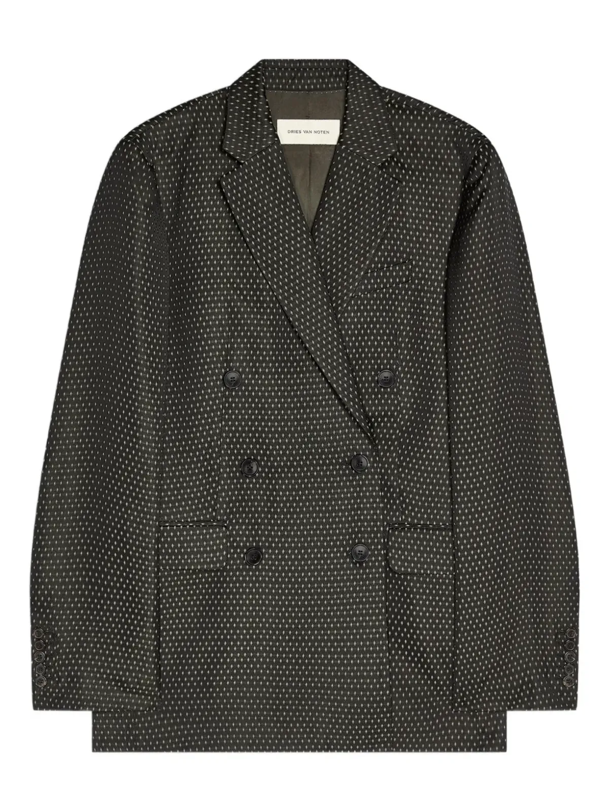DRIES VAN NOTEN ダブルブレスト ジャカード ブレザー - 画像1