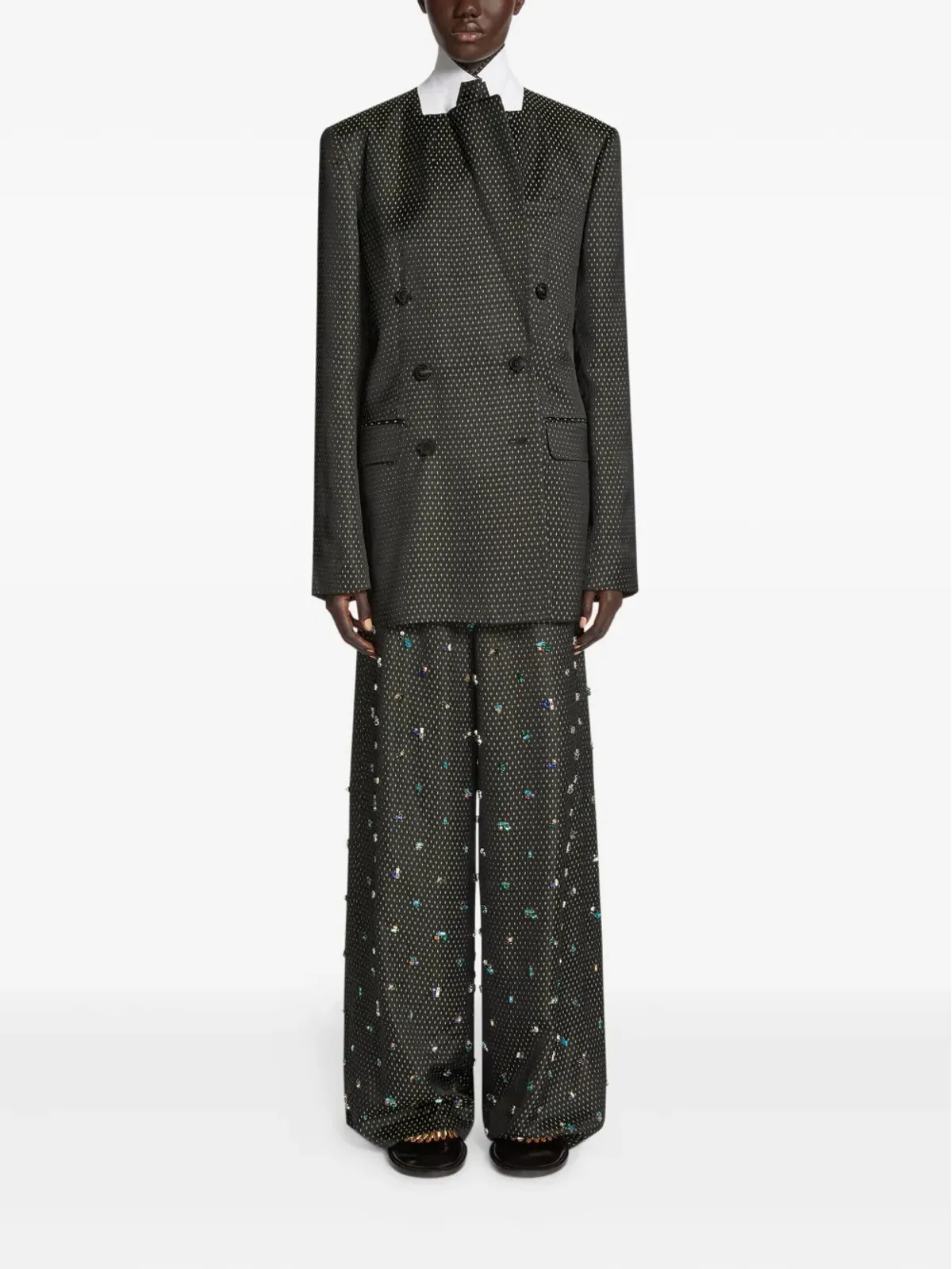 DRIES VAN NOTEN ダブルブレスト ジャカード ブレザー - 画像2