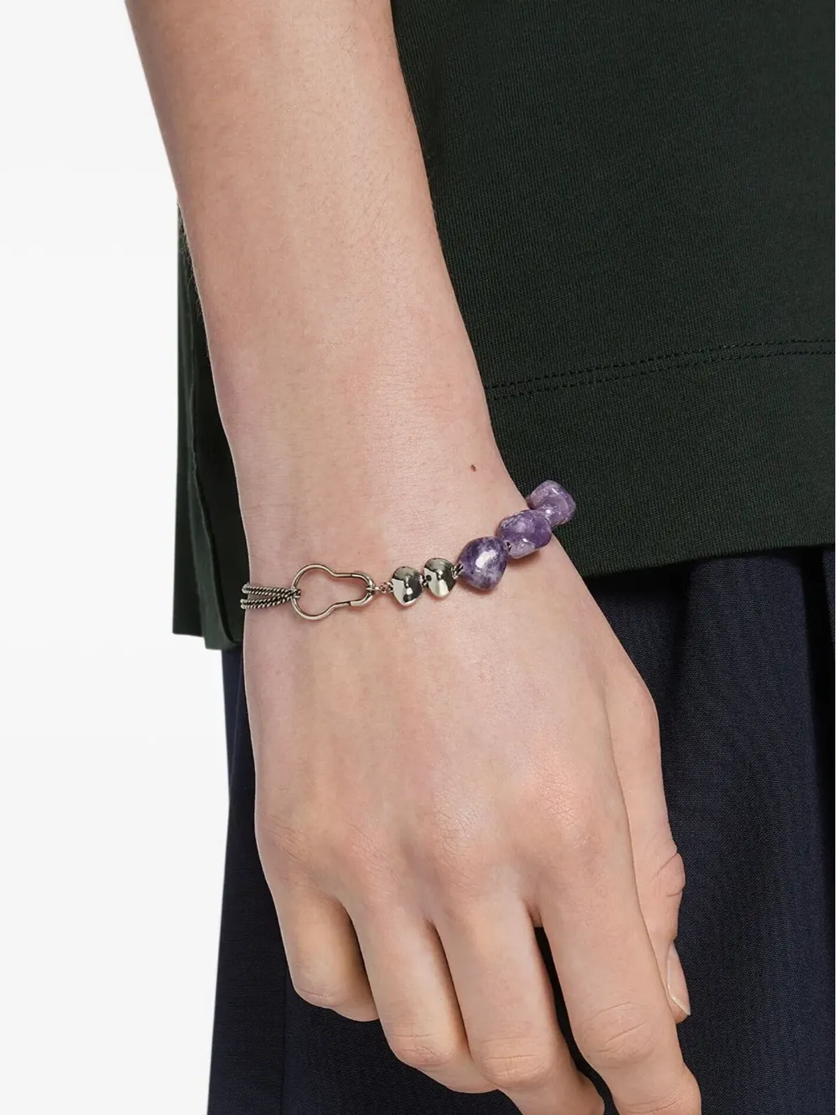 DRIES VAN NOTEN ストーンチェーンブレスレット - 画像1