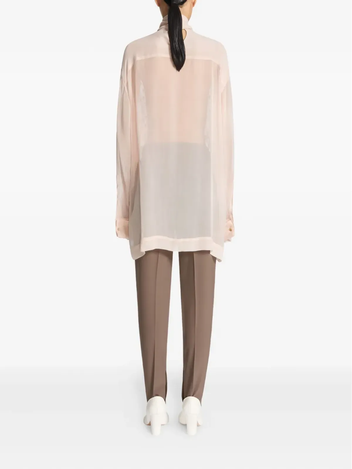DRIES VAN NOTEN 装飾付きタイネックブラウス - 画像4