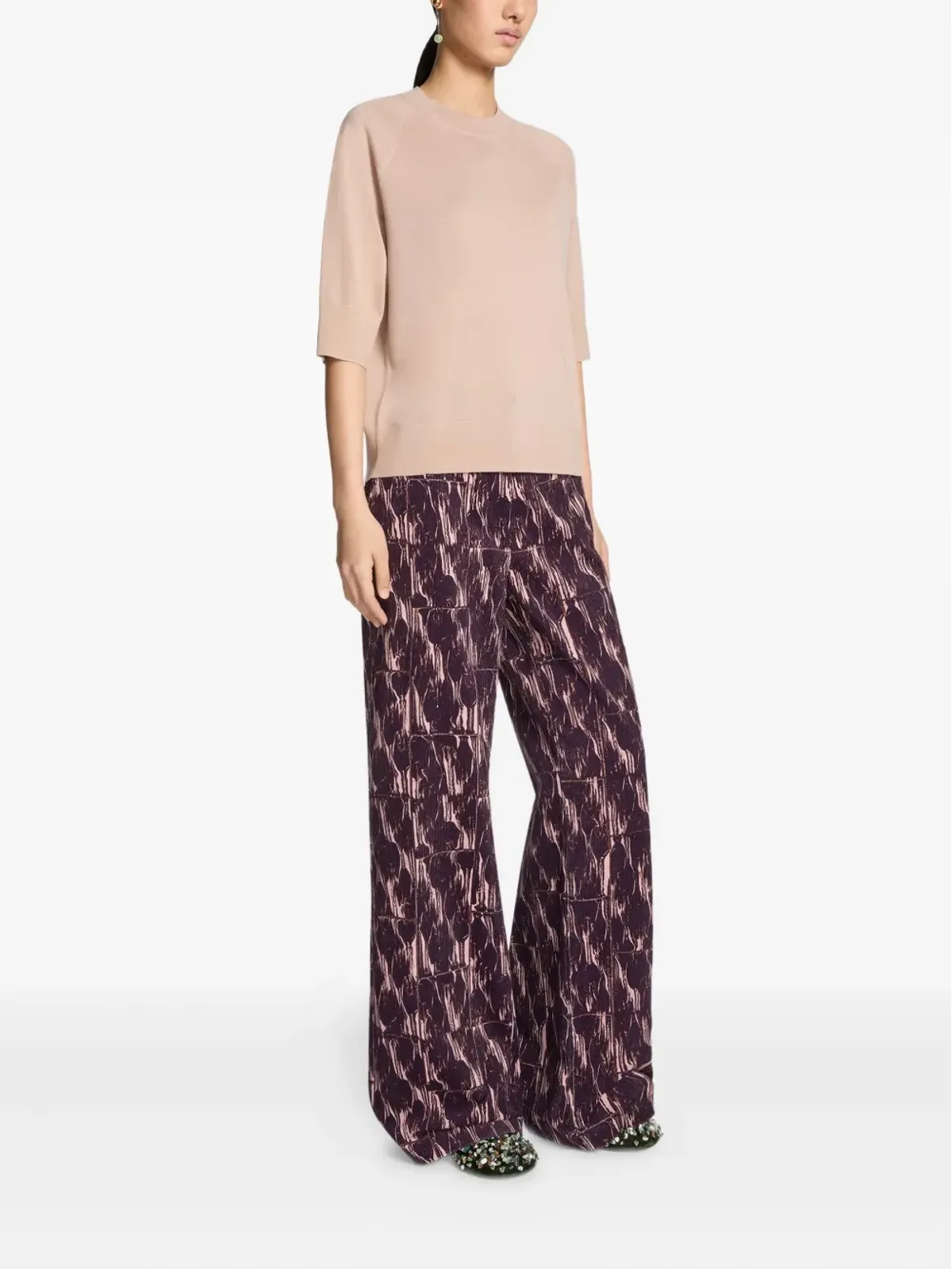DRIES VAN NOTEN アブストラクトプリント コットンパンツ - 画像3
