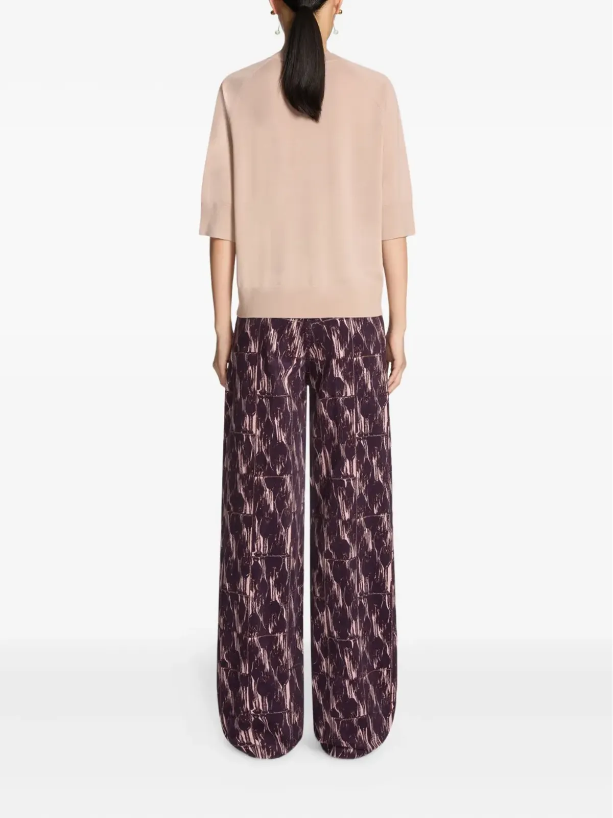 DRIES VAN NOTEN アブストラクトプリント コットンパンツ - 画像4