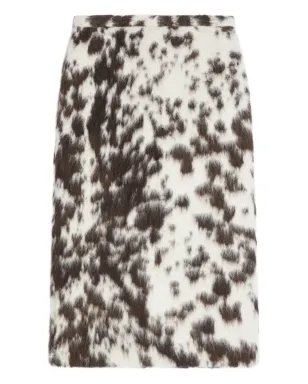 DRIES VAN NOTEN カウハイドプリント ミディスカート - ブラウン - サムネイル1