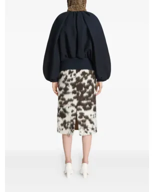 DRIES VAN NOTEN カウハイドプリント ミディスカート - ブラウン - サムネイル4