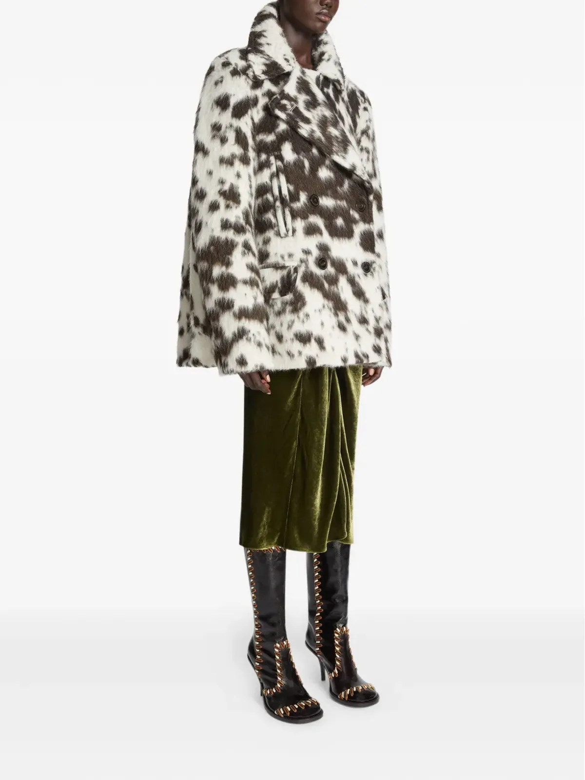 DRIES VAN NOTEN 牛柄 ダブルブレスト ジャケット - 画像4
