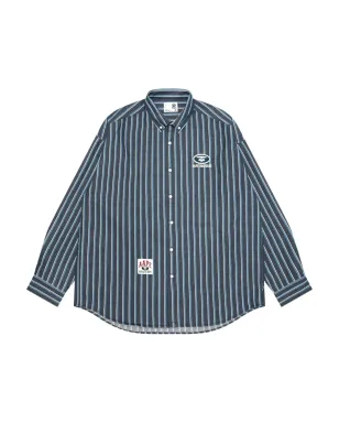 AAPE BY *A BATHING APE® ストライプ刺繍シャツ - ブルー - サムネイル1