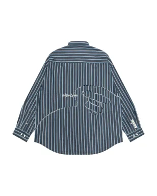 AAPE BY *A BATHING APE® ストライプ刺繍シャツ - ブルー - サムネイル2