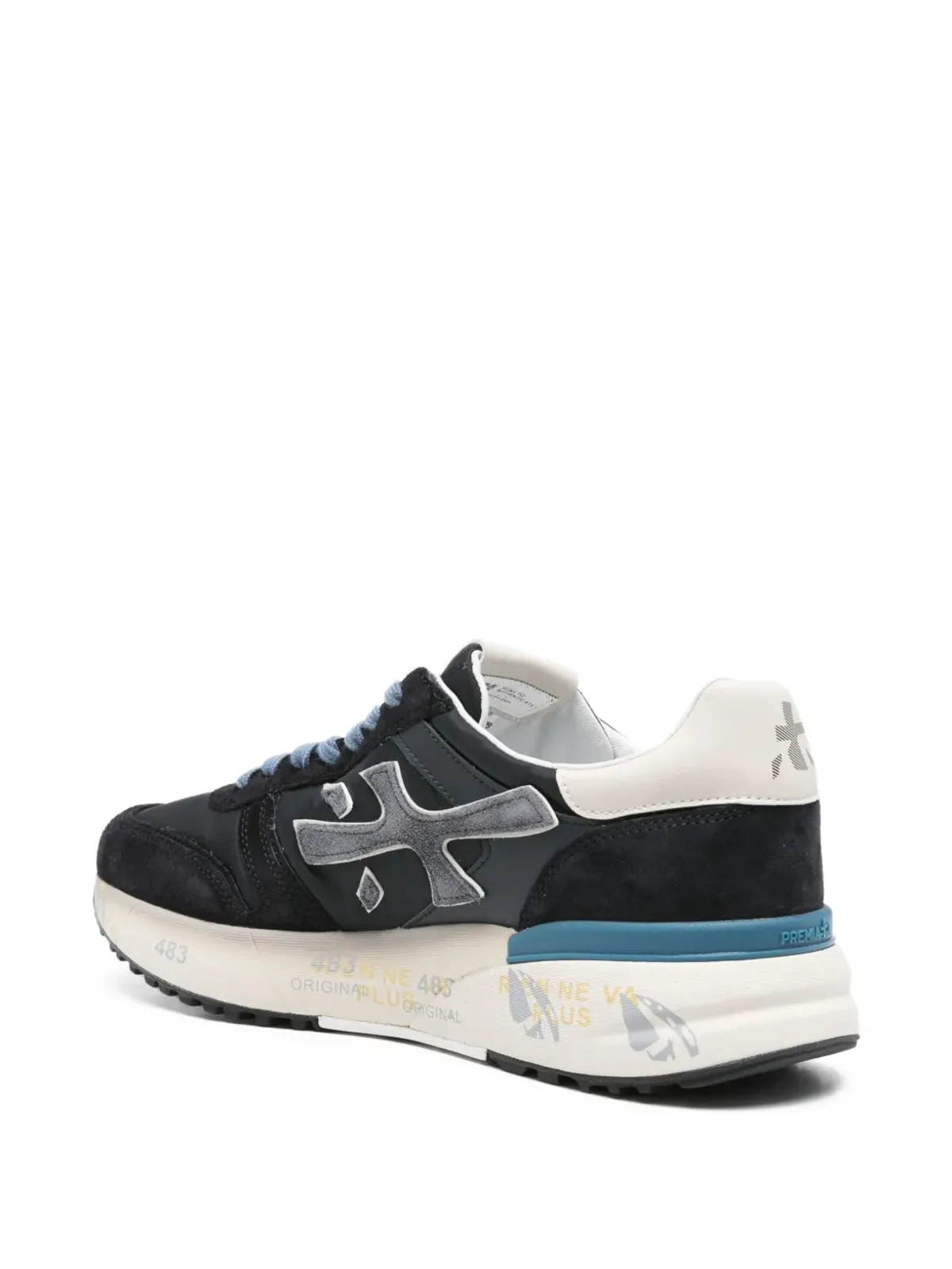 Premiata スエードレザー ロートップスニーカー ブルー - 画像3