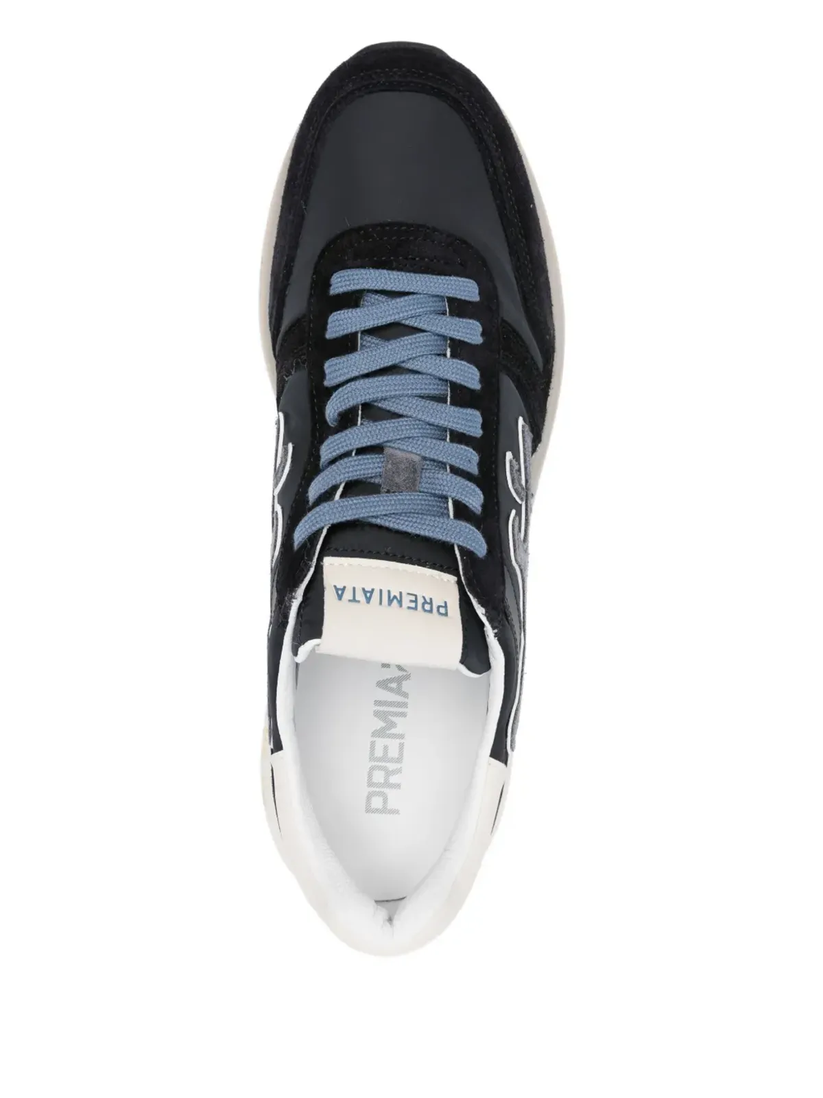 Premiata スエードレザー ロートップスニーカー ブルー - 画像4