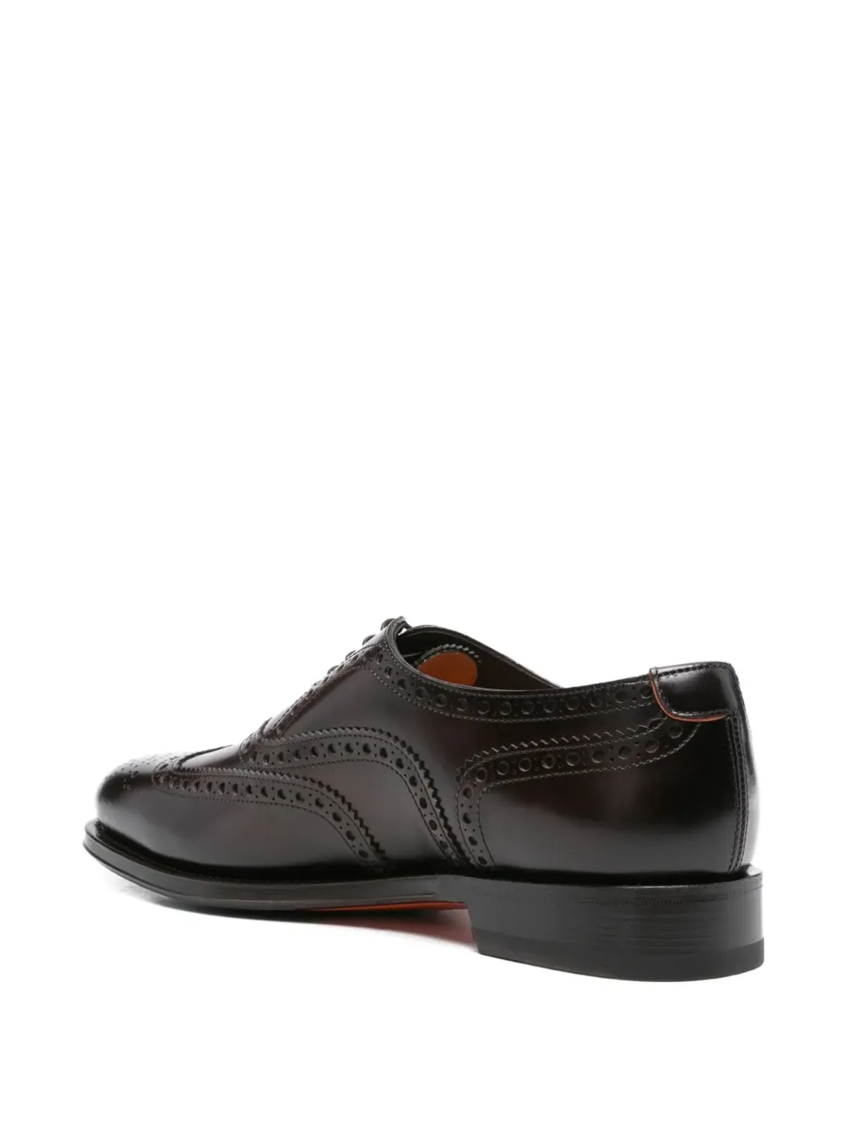 Santoni レザー ブローグ オックスフォード シューズ - 画像3