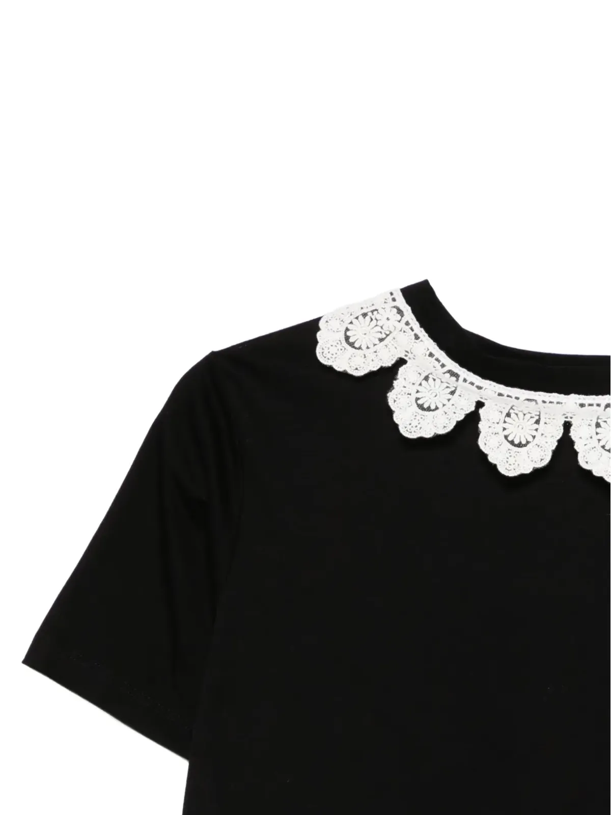 Parlor レーストリムコットンTシャツ - 画像3