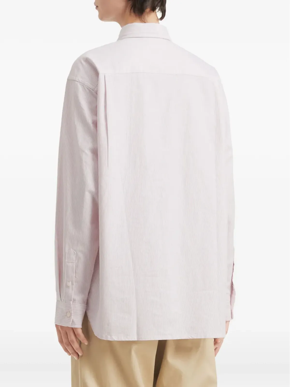 FINGERCROXX striped-embroidered shirt - Pink - 画像4