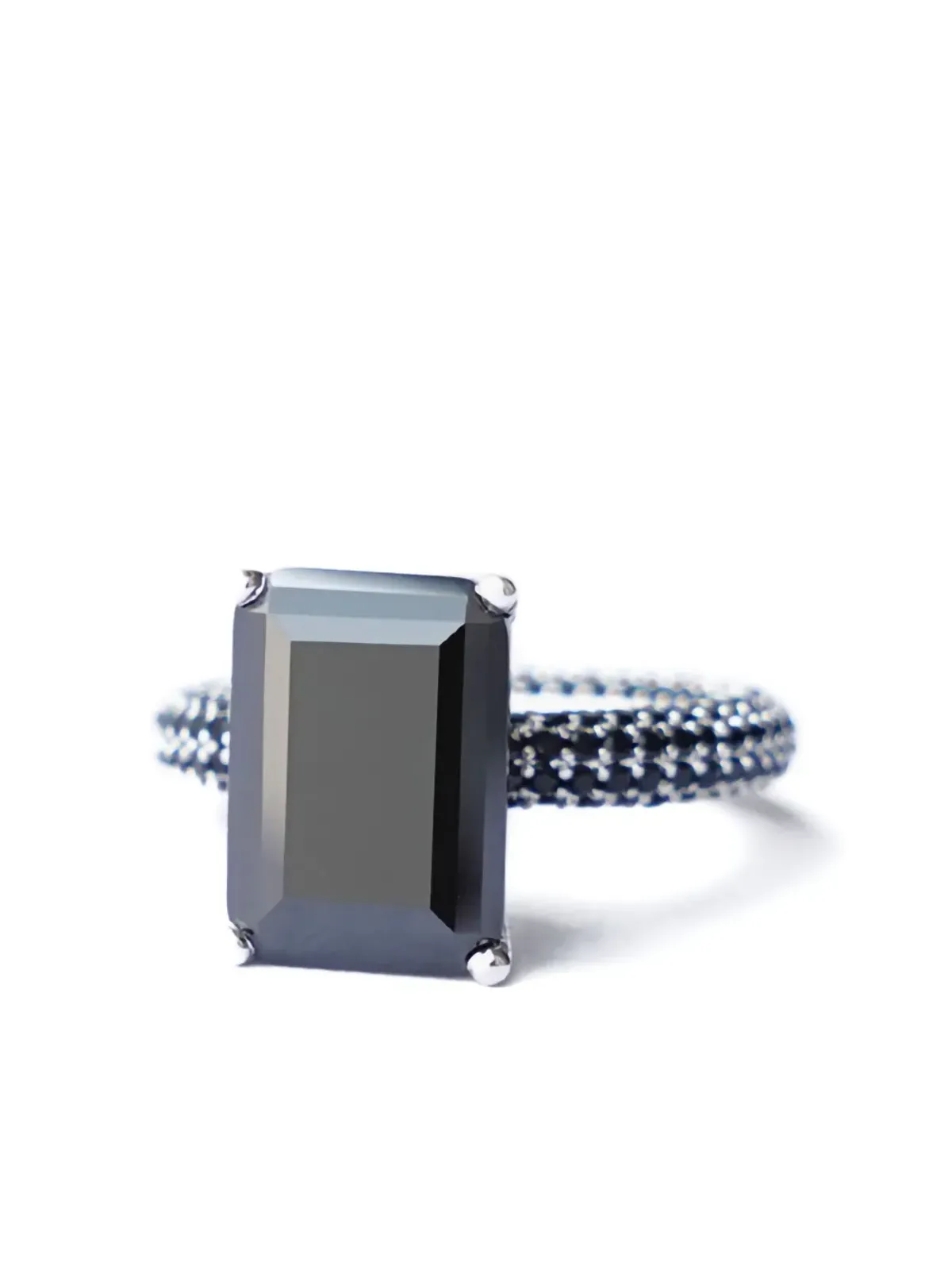 Izabel Display Mega rectangle-shaped zirconia ring - Black - 画像2