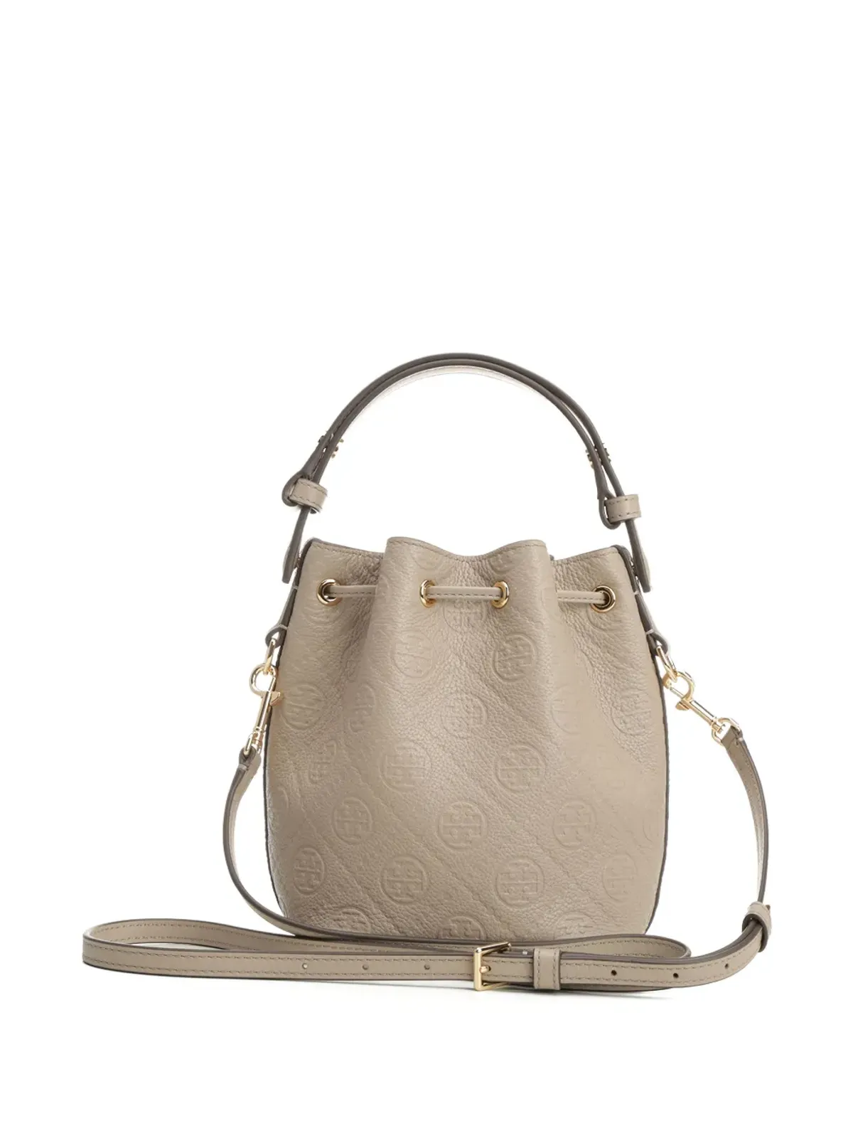 Tory Burch エンボスド・クレスト レザー ミニ バケットバッグ - 画像2