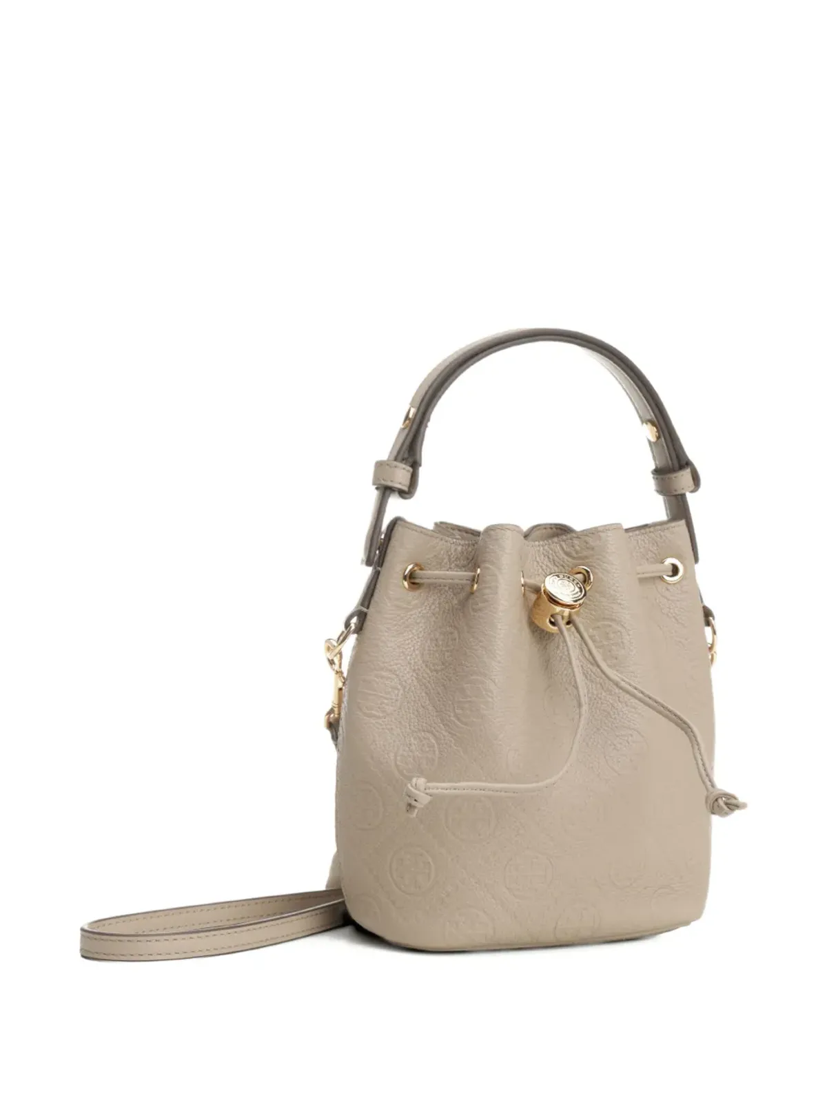 Tory Burch エンボスド・クレスト レザー ミニ バケットバッグ - 画像3