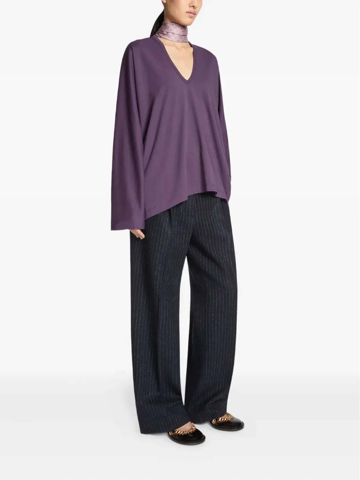 DRIES VAN NOTEN Vネック長袖Tシャツ - 画像3