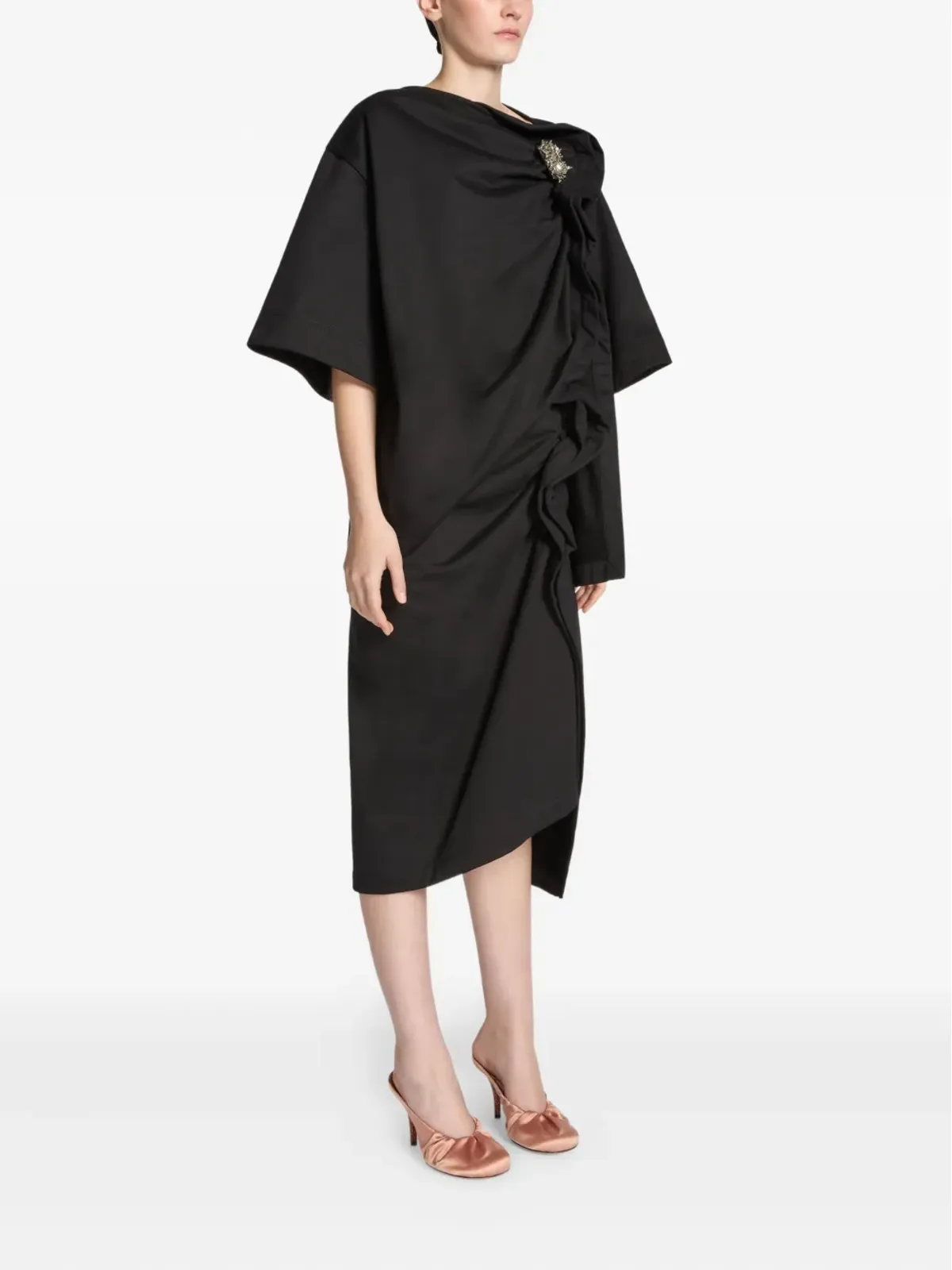 DRIES VAN NOTEN フリル付きアシンメトリックミディスカート - 画像3