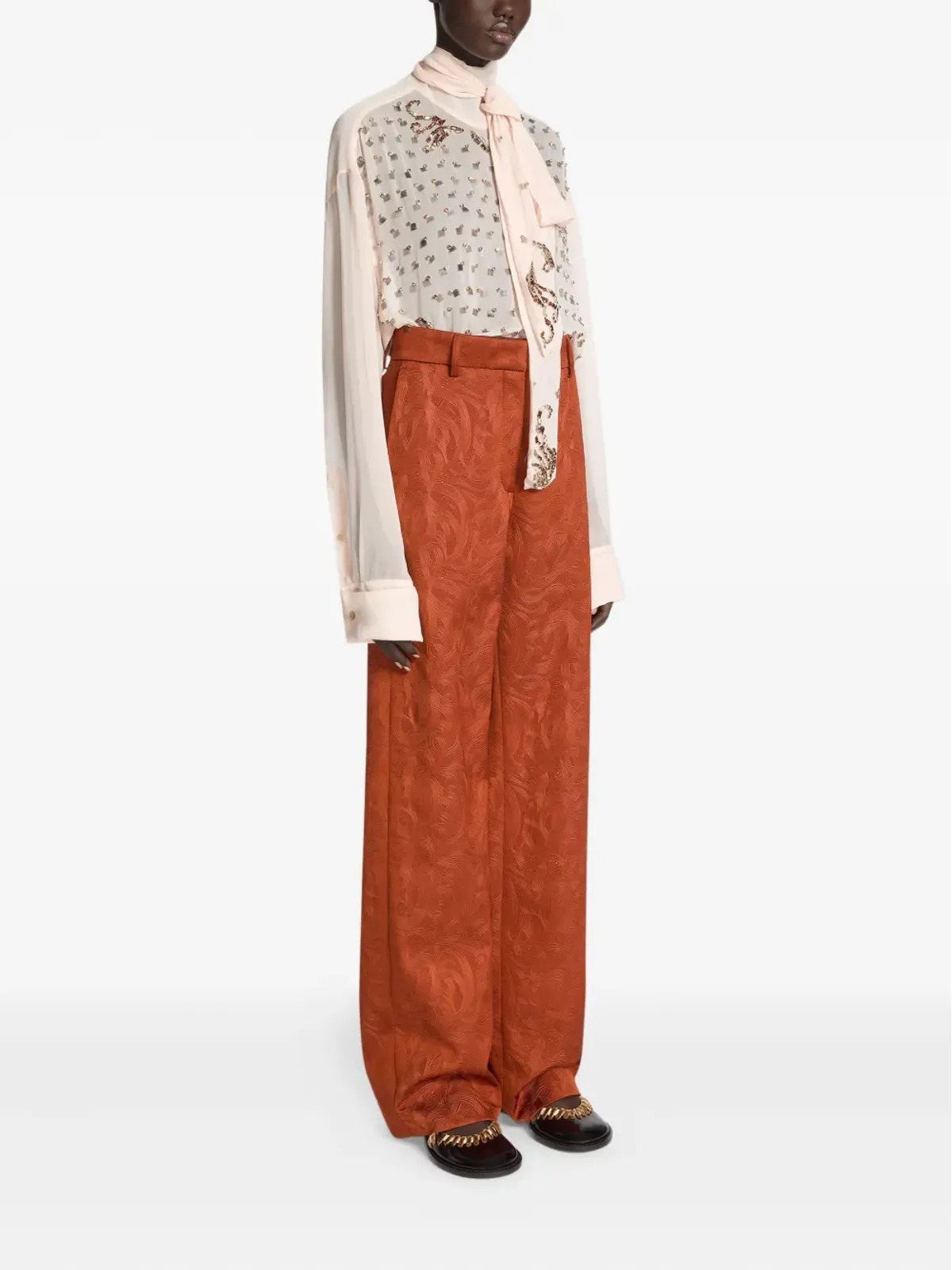 DRIES VAN NOTEN ジャカード・スワールパンツ - 画像3
