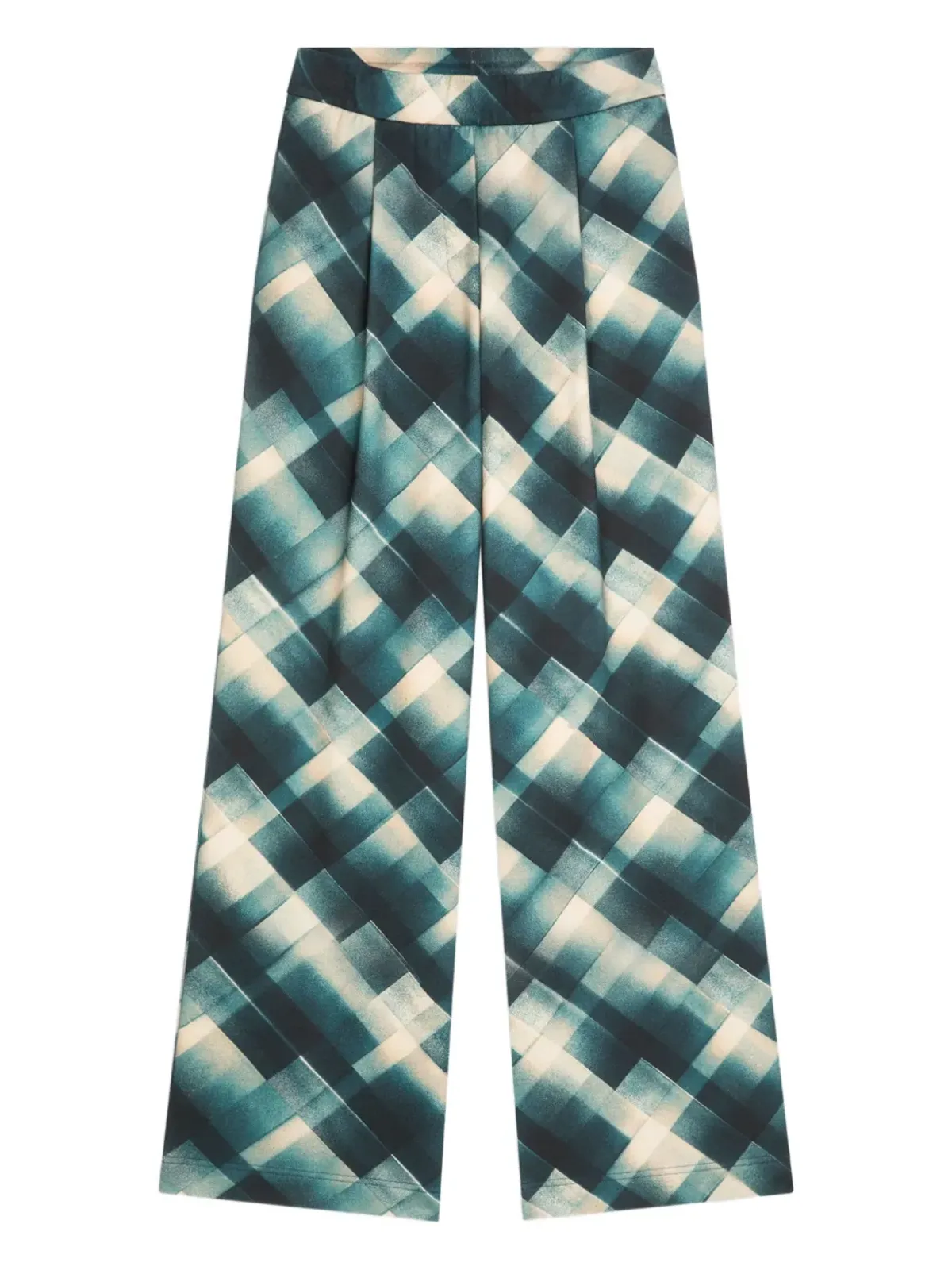 DRIES VAN NOTEN プリーツ幾何学柄パンツ - 画像1