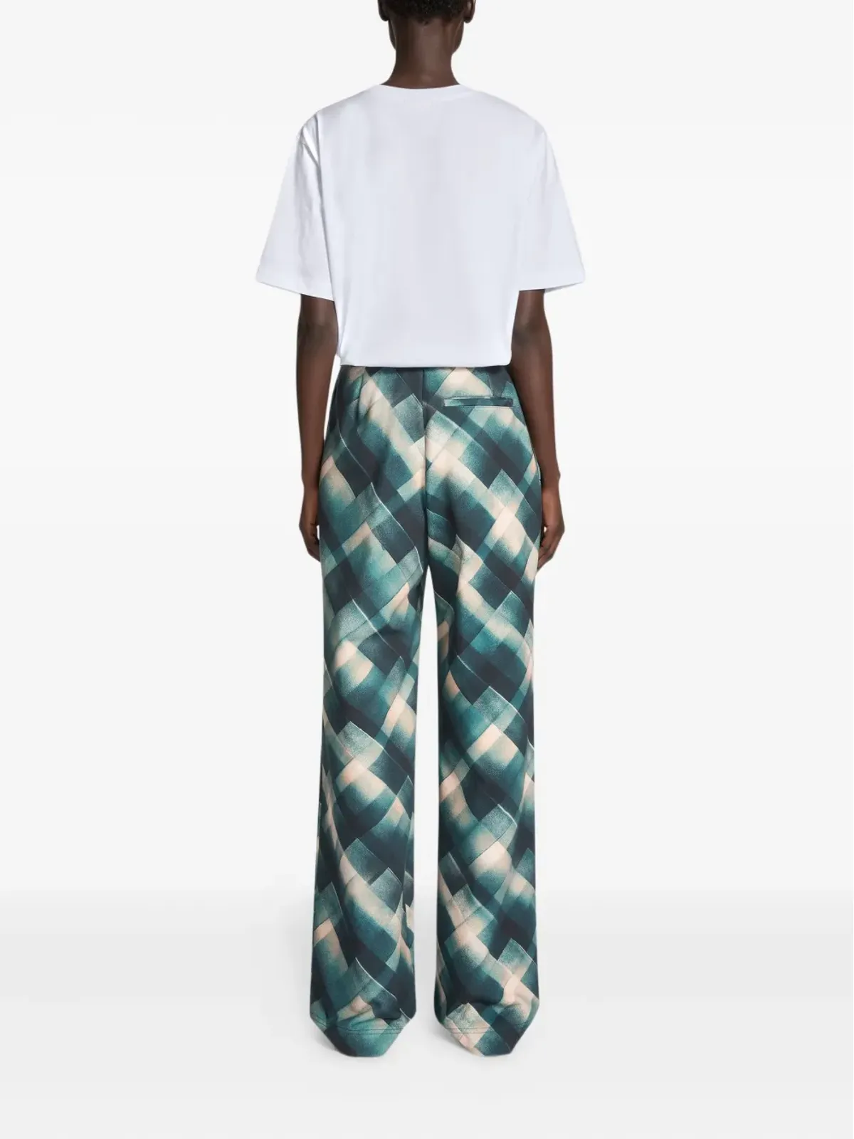 DRIES VAN NOTEN プリーツ幾何学柄パンツ - 画像4