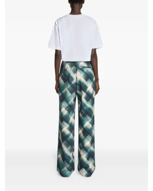 DRIES VAN NOTEN プリーツ幾何学柄パンツ - サムネイル4