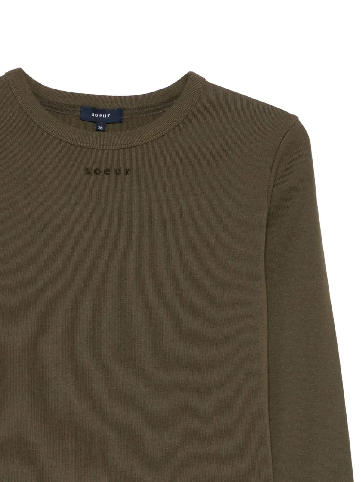 Soeur embroidered-logo T-shirt - Green - 画像3