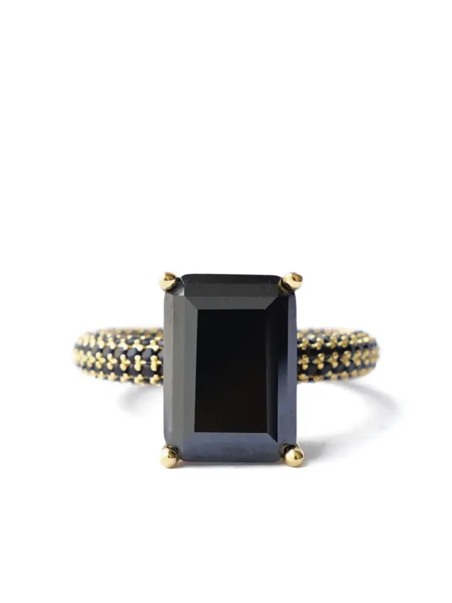 Izabel Display Izabel Display メガ長方形ストーン リング - ブラックの商品画像