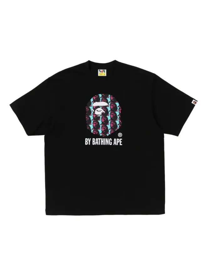 A BATHING APE® A BATHING APE® アペヘッドプリント コットンTシャツ ブラックの商品画像