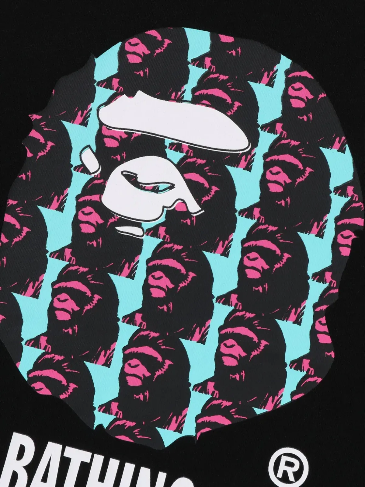 A BATHING APE® アペヘッドプリント コットンTシャツ ブラック - 画像2