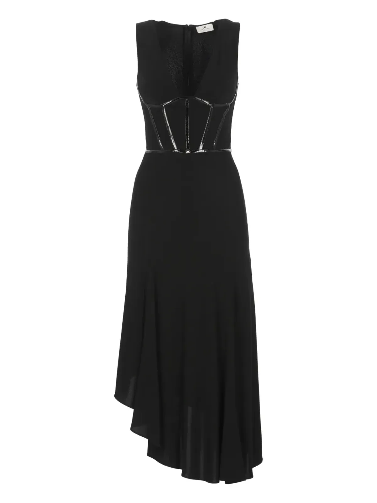 Elisabetta Franchi アシンメトリック・コルセット風ミディドレス - 画像4