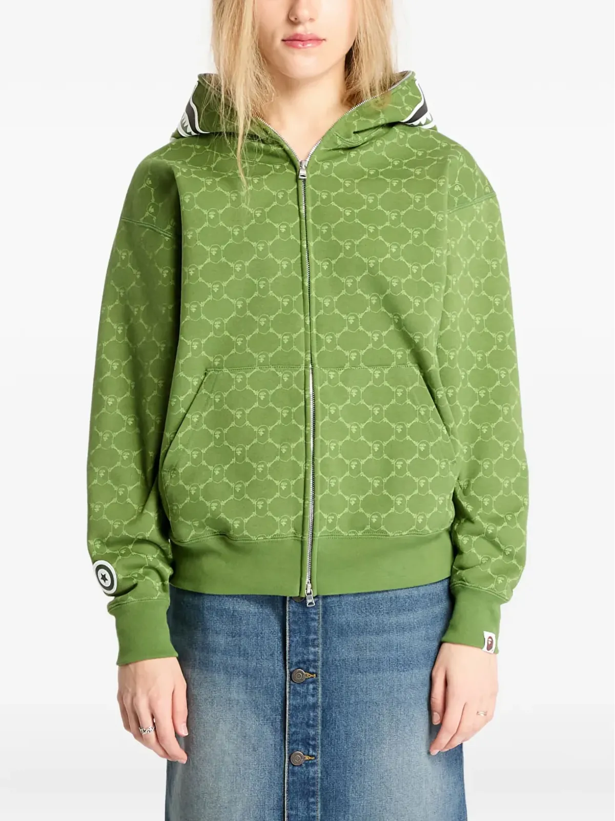 A BATHING APE® コレッジモノグラム シャーク フルジップ フーディ - 画像1