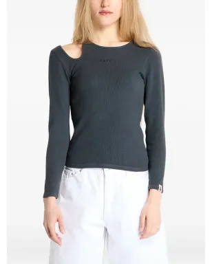 A BATHING APE® cut-out rib top - Black - サムネイル3