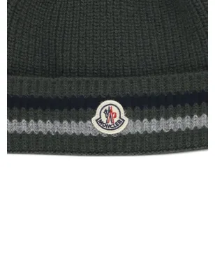 Moncler Enfant リブ編みロゴビーニー - サムネイル3