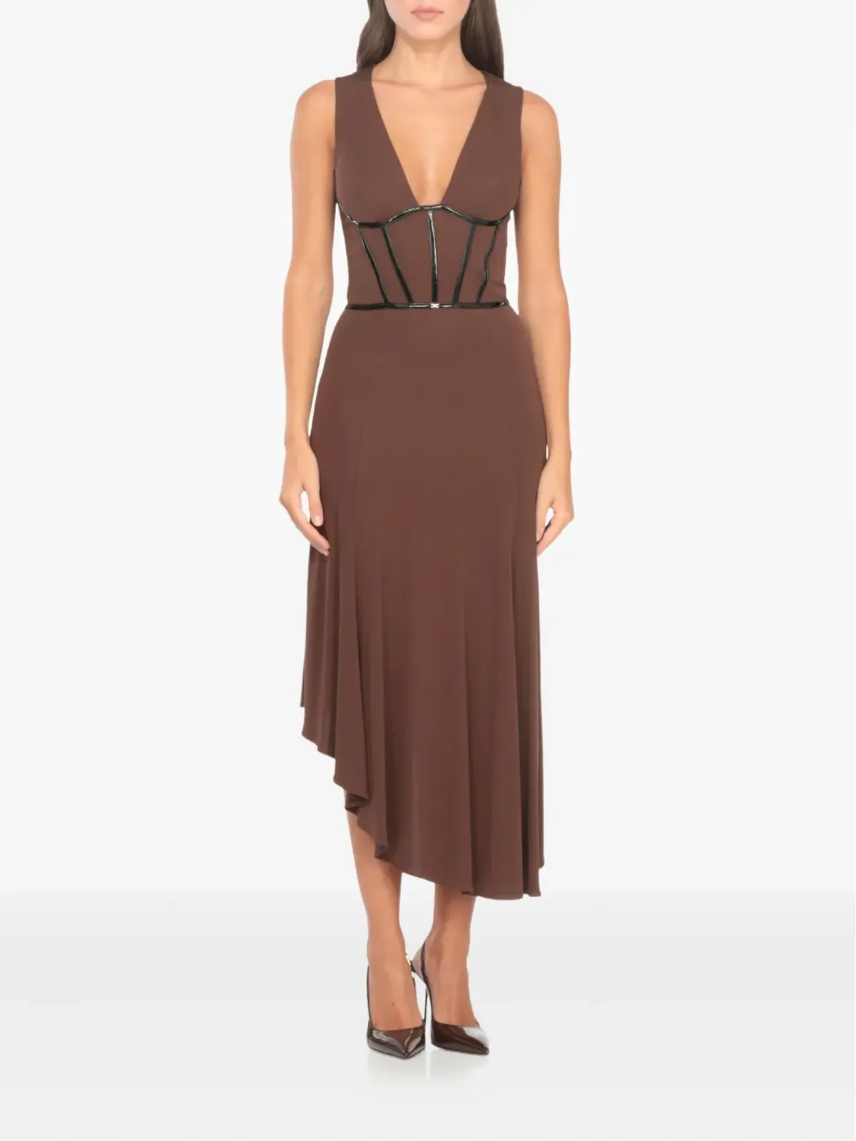 Elisabetta Franchi アシンメトリックドレス - 画像2