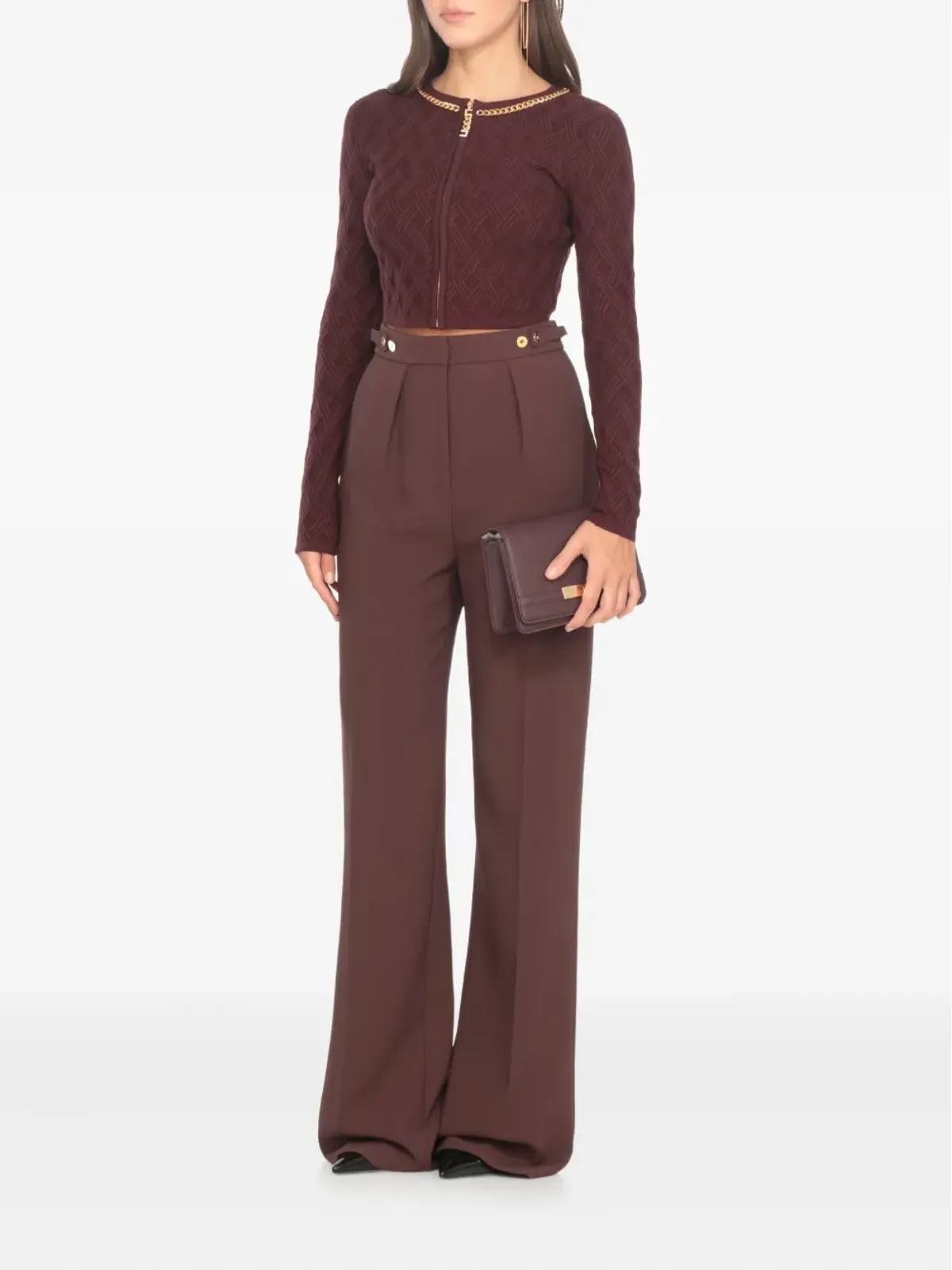 Elisabetta Franchi クロップドジップアップセーター - 画像3