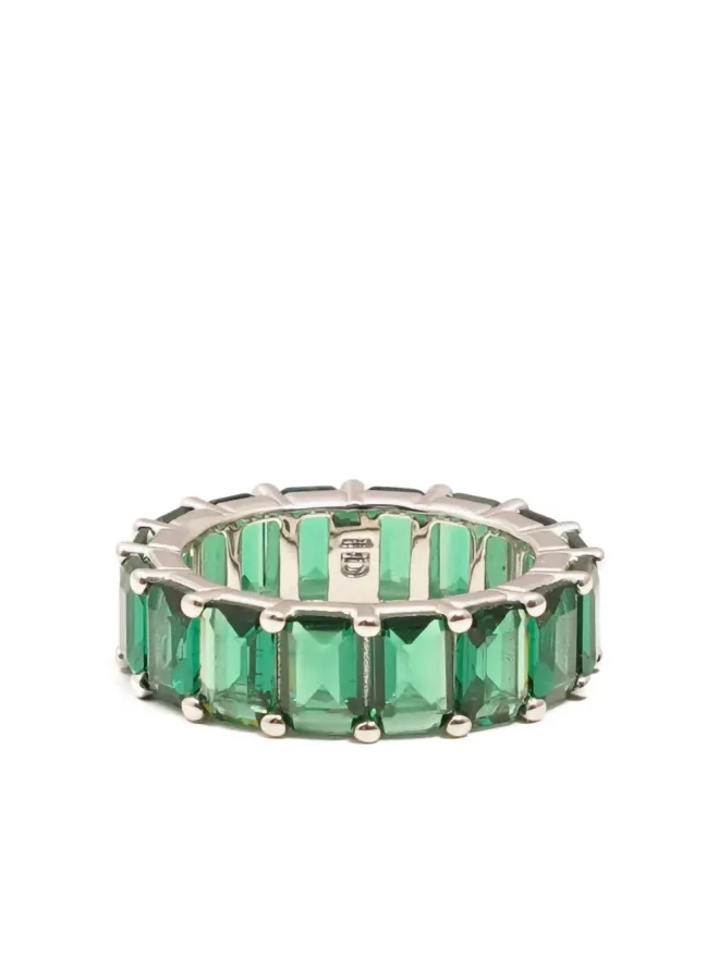 Izabel Display Izabel Display rectangle-crystals ring - Greenの商品画像