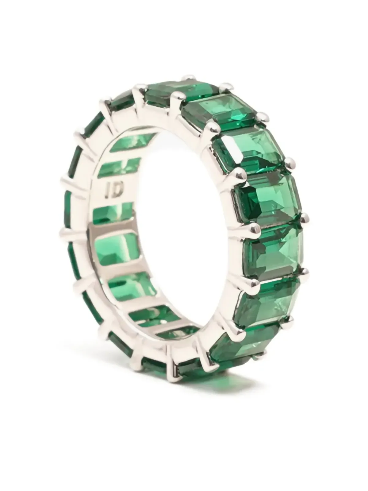 Izabel Display rectangle-crystals ring - Green - 画像2