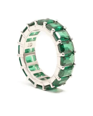 Izabel Display rectangle-crystals ring - Green - サムネイル2