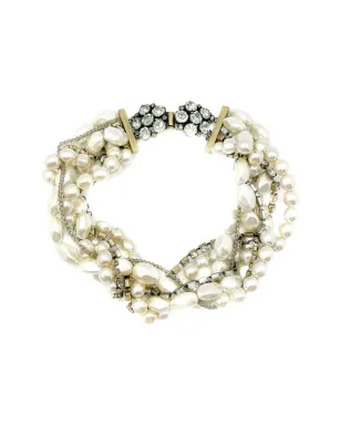 Jennifer Gibson Jewellery 1990年代パールとクリスタルのトルザードネックレス - サムネイル2