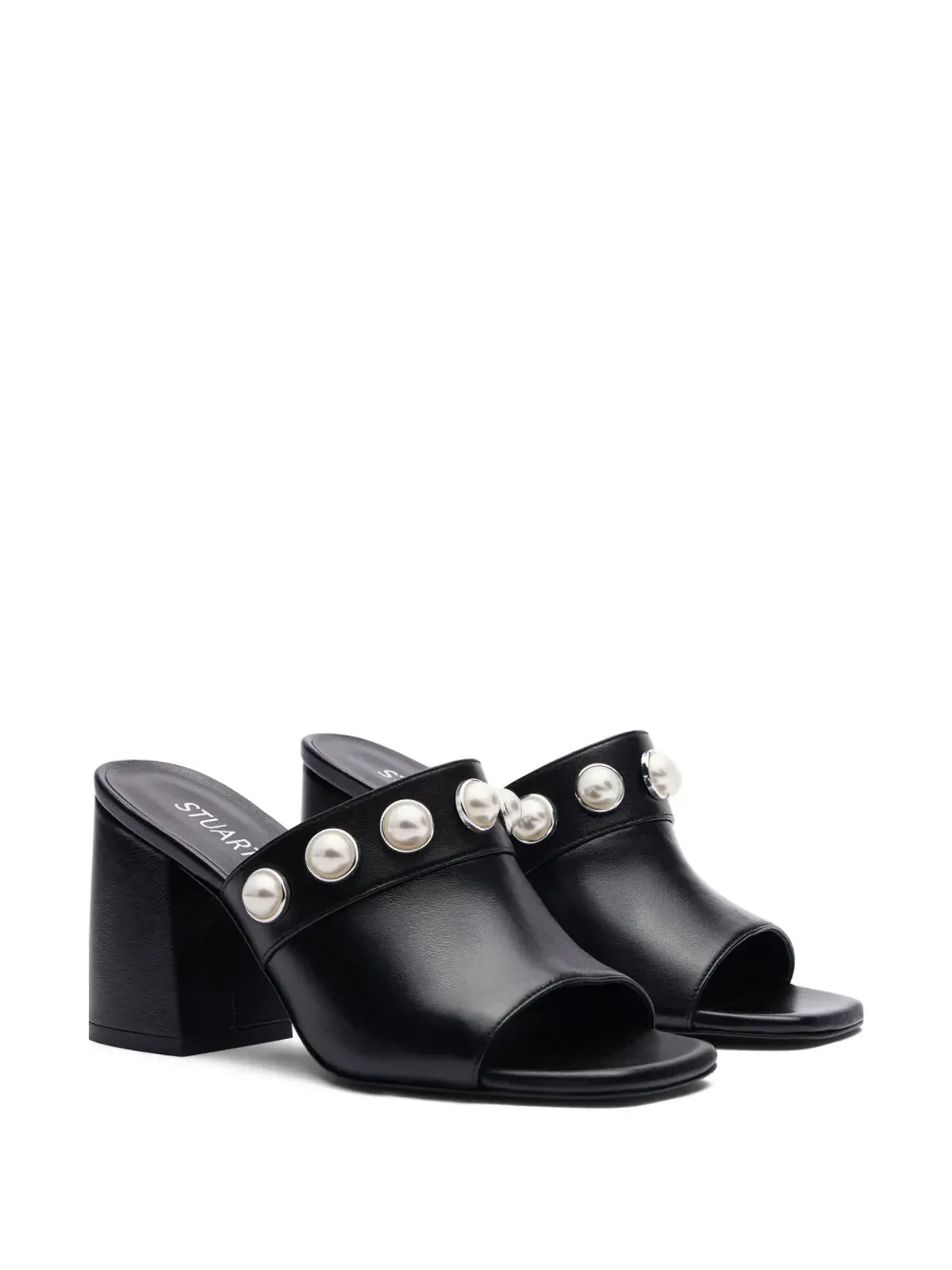 Stuart Weitzman Portia パール装飾サンダル - Black - 画像2