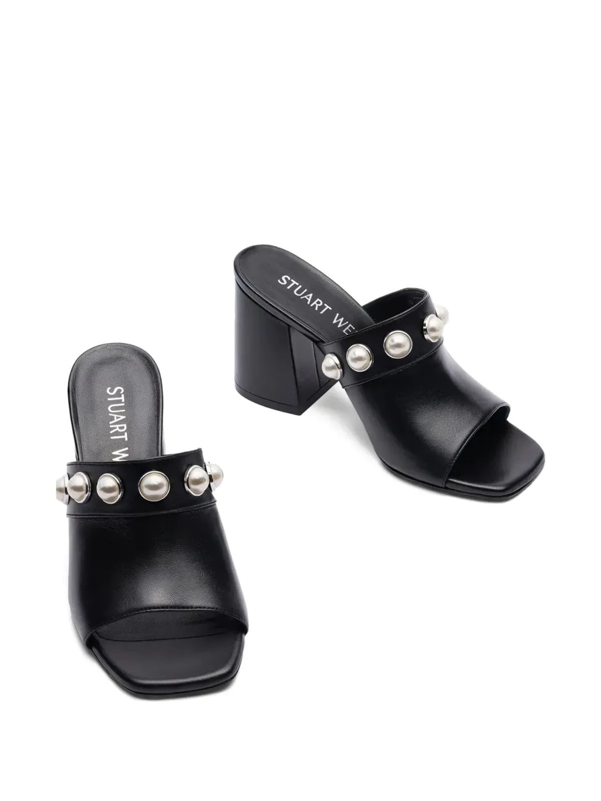 Stuart Weitzman Portia パール装飾サンダル - Black - 画像3