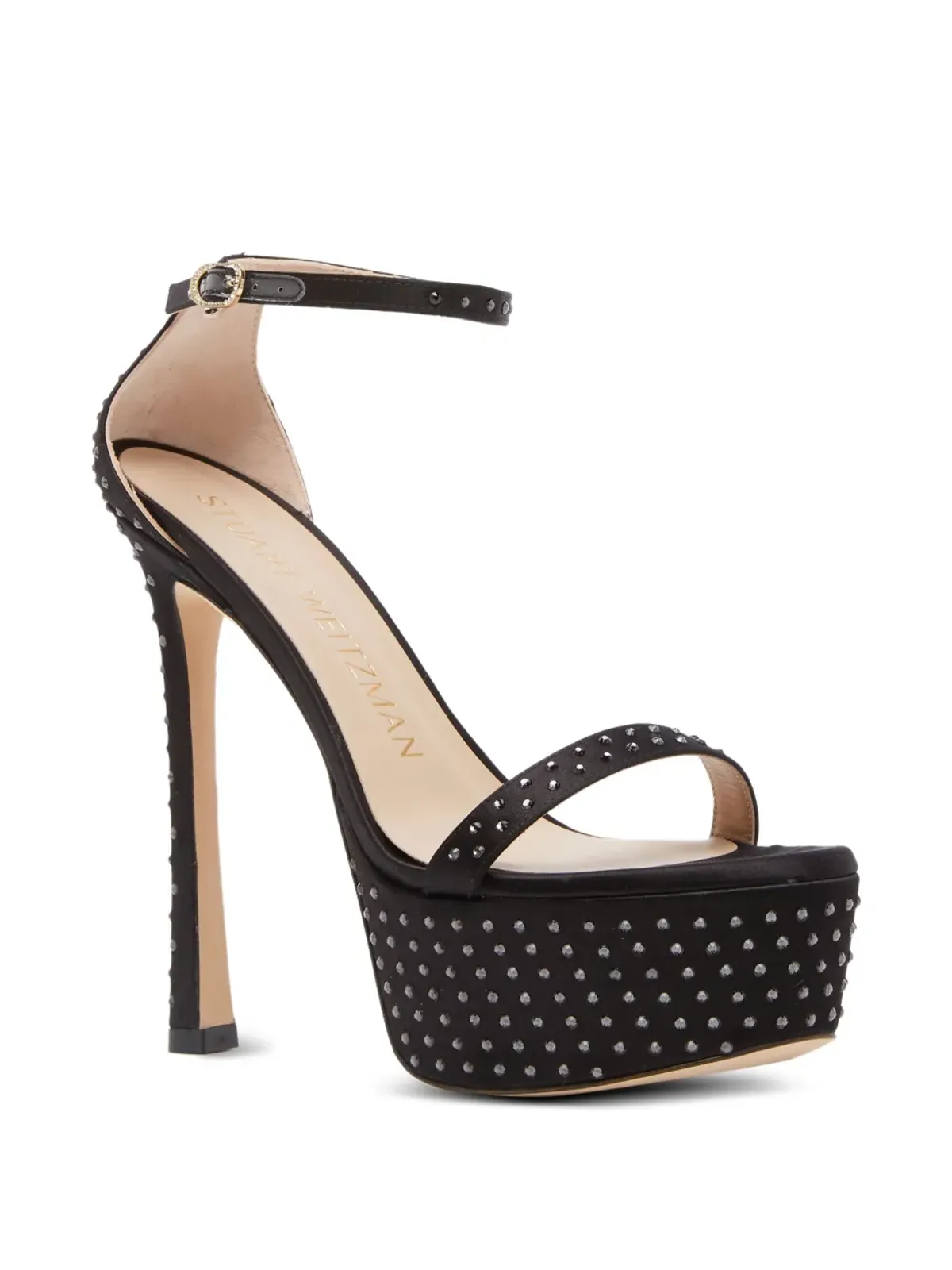 Stuart Weitzman ヌディストカーブ・ハリウッド クリスタル装飾サンダル - 画像2