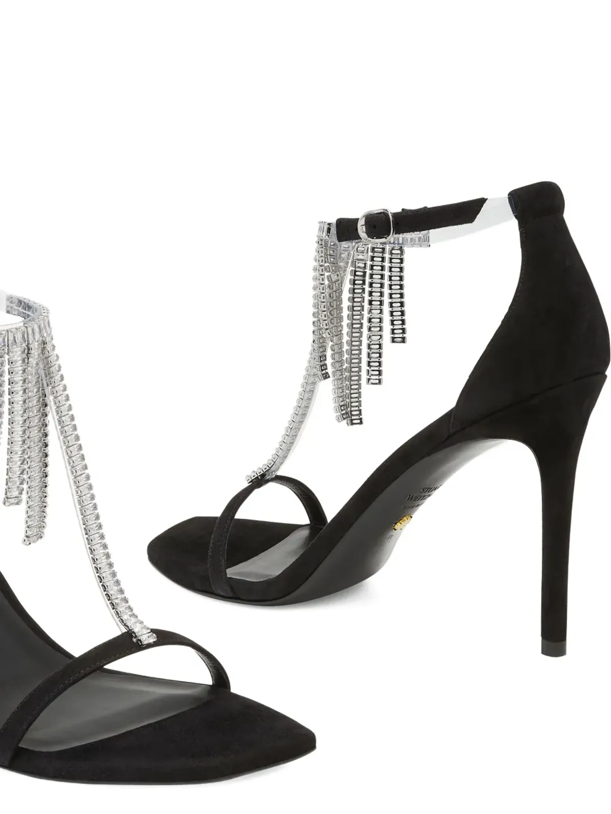 Stuart Weitzman Nudistcurve Superglam クリスタルフリンジサンダル - 画像3