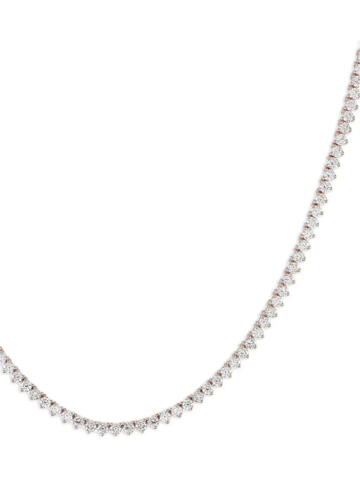 LB Exclusive ローズゴールド 14K ダイヤモンド テニスネックレス - ピンク - 画像2