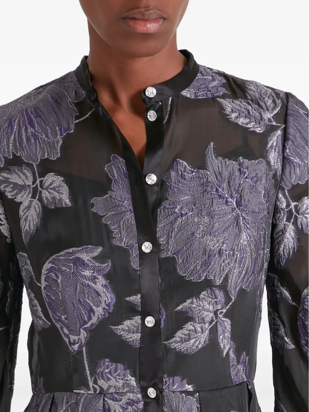 Temperley London ブリジット カクテル フローラルプリント ボタンフロント ミディドレス - 画像5