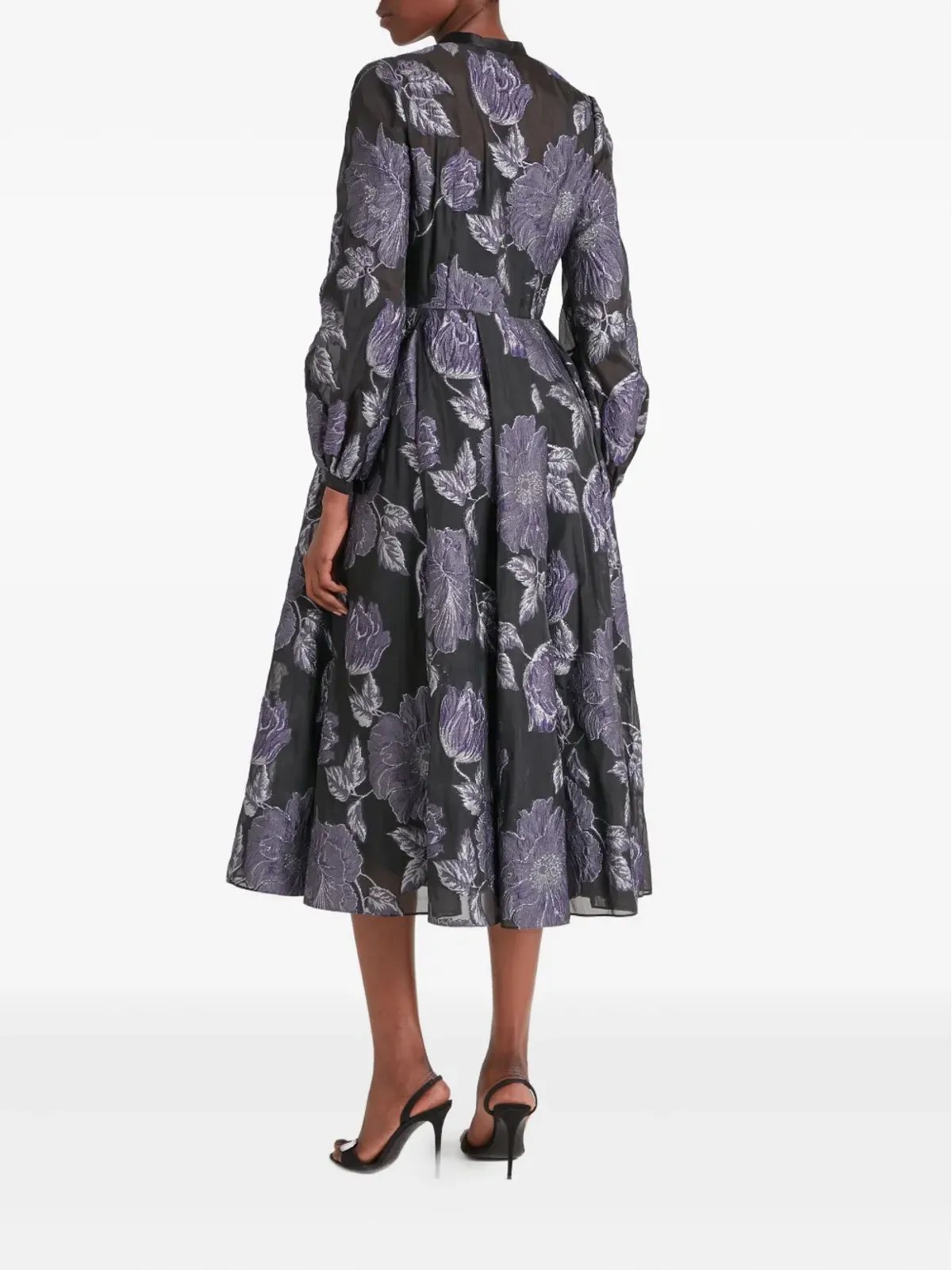 Temperley London ブリジット カクテル フローラルプリント ボタンフロント ミディドレス - 画像4