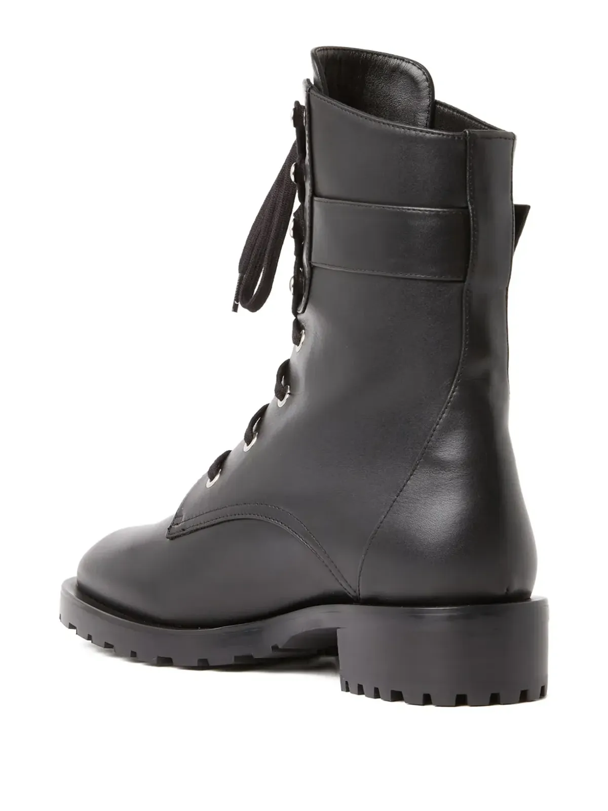 Stuart Weitzman パール装飾のバックル付きコンバットブーツ - 画像4