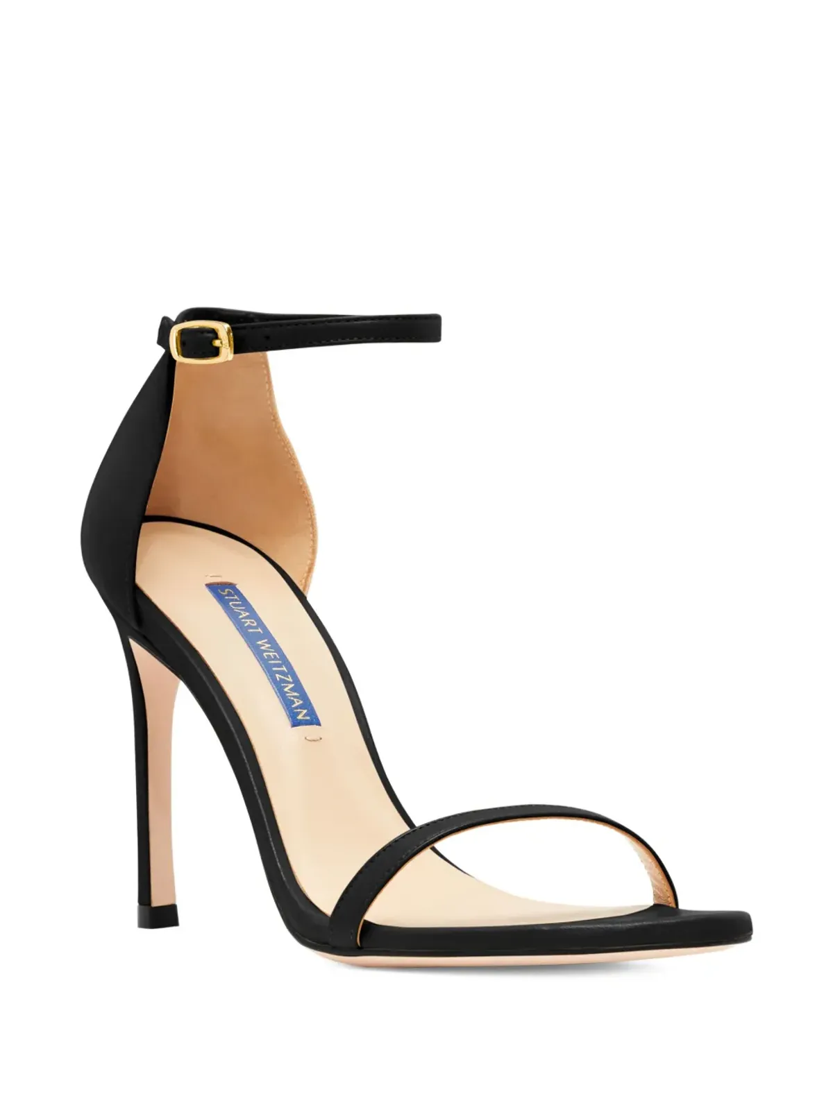 Stuart Weitzman 105mmヒール レザーサンダル ブラック - 画像2